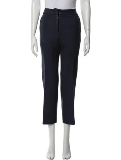 Pre-owned Brandon Maxwell Virgin Wool Straight Leg Pants W/ Tags In Blue