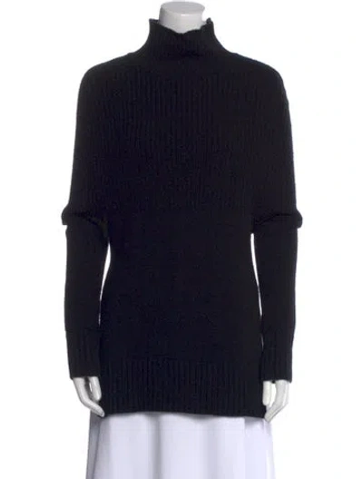 Pre-owned Brandon Maxwell Virgin Wool Turtleneck Sweater In Black