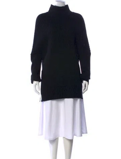Pre-owned Brandon Maxwell Virgin Wool Turtleneck Sweater In Black