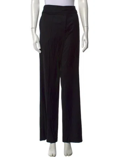 Pre-owned Brandon Maxwell Virgin Wool Wide Leg Pants In Black