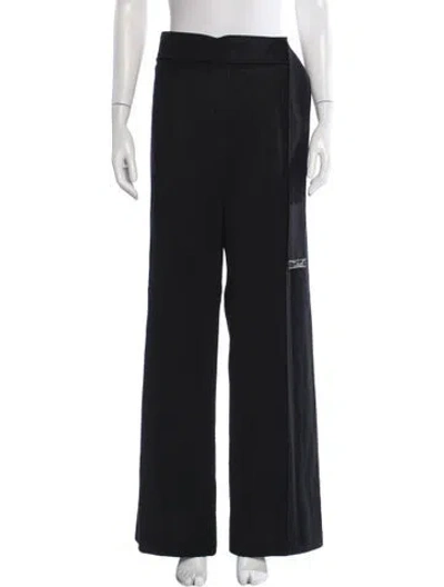Pre-owned Brandon Maxwell Virgin Wool Wide Leg Pants In Black