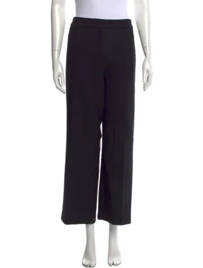 Pre-owned Brandon Maxwell Virgin Wool Wide Leg Pants In Black