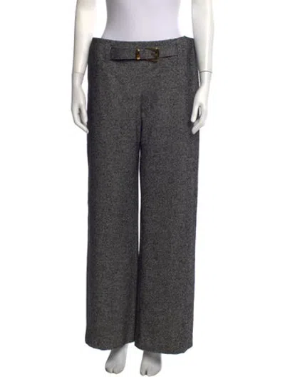 Pre-owned Brandon Maxwell Virgin Wool Wide Leg Pants In Grey