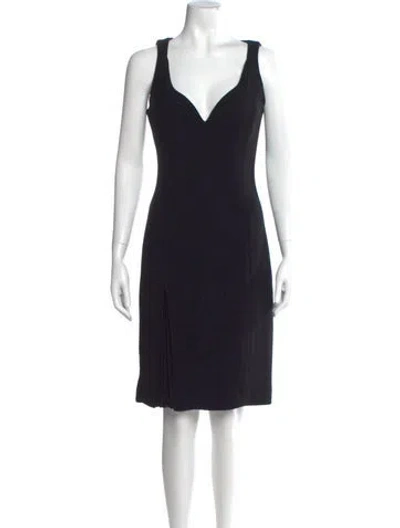 Pre-owned Brandon Maxwell V-neck Knee-length Dress In Black