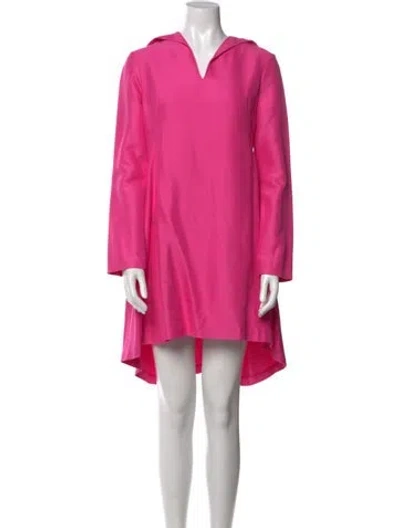 Pre-owned Brandon Maxwell V-neck Mini Dress In Pink