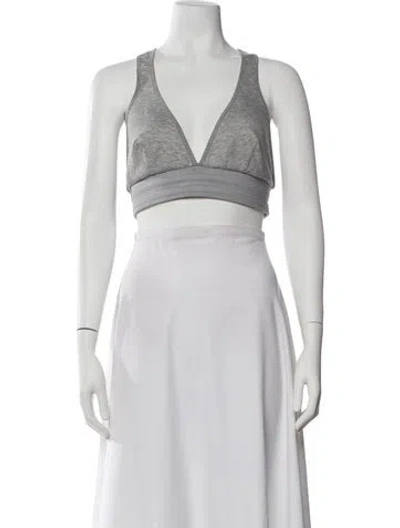 Pre-owned Brandon Maxwell V-neck Sleeveless Crop Top In Black