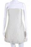Brandon Maxwell White Crinkled Mini Dress In White