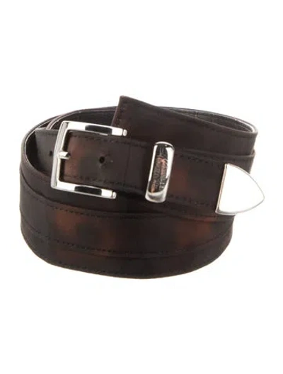 Pre-owned Brandon Maxwell Wide Leather Belt In Multi