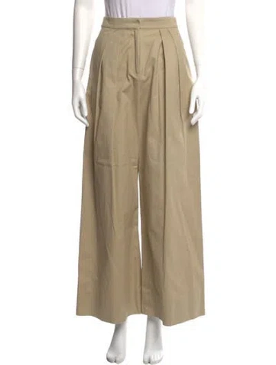 Pre-owned Brandon Maxwell Wide Leg Pants In Neutral