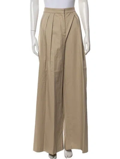Pre-owned Brandon Maxwell Wide Leg Pants In Neutrals