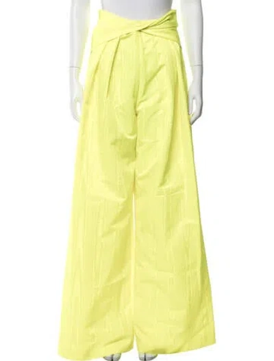Pre-owned Brandon Maxwell Wide Leg Pants W/ Tags In Green/yellow