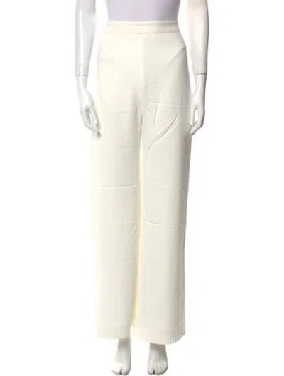 Pre-owned Brandon Maxwell Wide Leg Pants In White