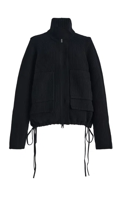 Brandon Maxwell Winsor Ballon Cashmere Jacket In Black