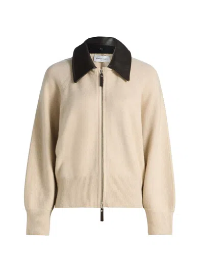 Brandon Maxwell Women's Conrad Rib-knit Cashmere Jacket In Brown