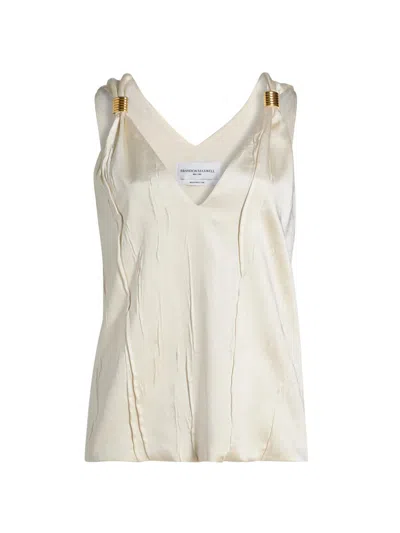 Brandon Maxwell Women's Drew Deep V-neck Tank In White