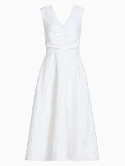 Brandon Maxwell Women's Eliza Polka Dot Cinched Midi-dress In White