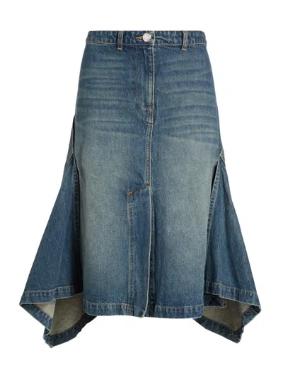 Brandon Maxwell Women's Frankie Denim Cascade Skirt In Blue