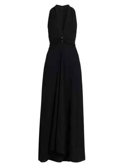 Brandon Maxwell Women's The Banks Gathered Waist Maxi Dress In Black