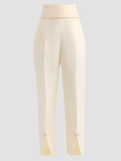 Brandon Maxwell Women's The Beatrix Wool-silk Cummerbund Trousers In White
