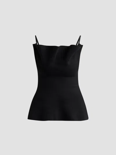 Brandon Maxwell Women's The Billie Sculpted Knit Top In Black