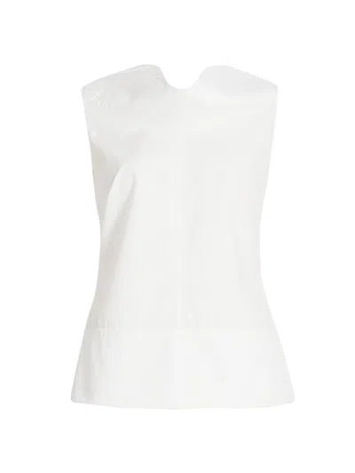 Brandon Maxwell Women's The Bowie Draped Collar Top In White