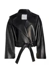 Brandon Maxwell Collins Cropped Leather Jacket In Pattern