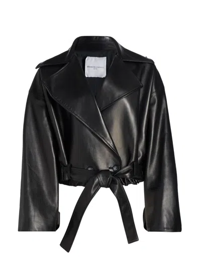 Brandon Maxwell Collins Trench Jacket In Black