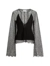 Brandon Maxwell The Eloise Chantilly Lace Top In Black