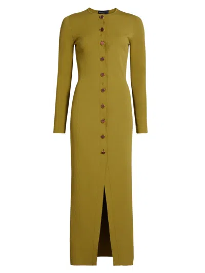 Brandon Maxwell Women's The Emm Knit Button-front Maxi Dress In Green
