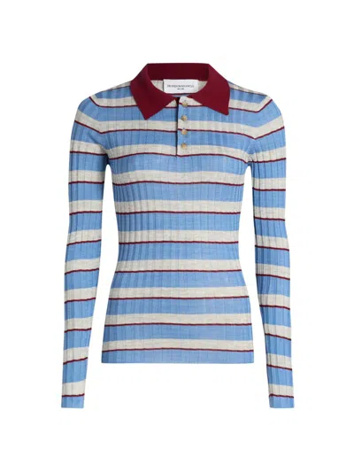 Brandon Maxwell Women's The Joni Knit Polo Top In Multi
