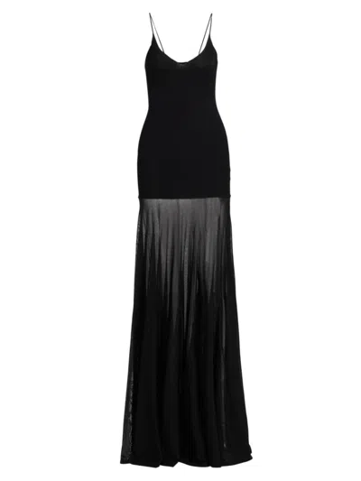 Brandon Maxwell Women's The Katya Pleated-skirt Gown In Black