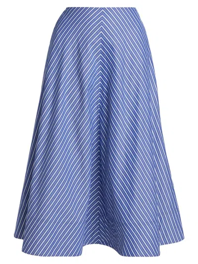 Brandon Maxwell Women's The Knox Low-slung Circle Skirt In Blue