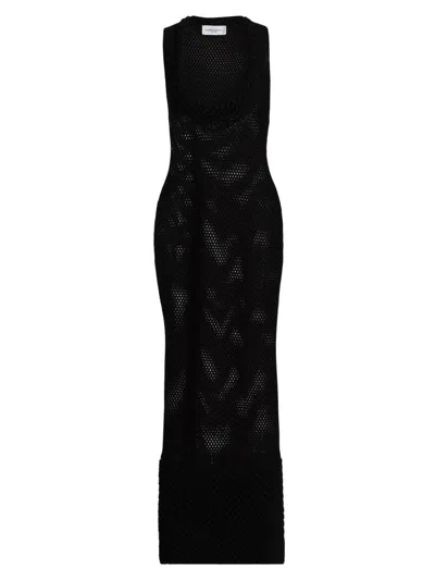Brandon Maxwell Women's The Lou Lou Net Stitch Maxi Dress In Black
