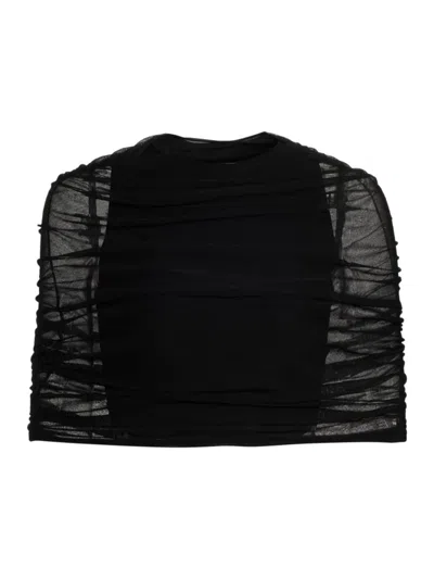 Brandon Maxwell Women's The Lyra Shirred Knit Top In Black