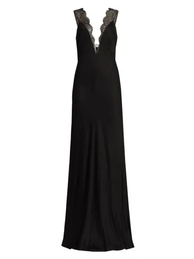 Brandon Maxwell Women's The Malone Lace-trim Gown In Black