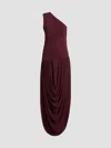 Brandon Maxwell Mila Draped One-shoulder Maxi Dress In Burgundy