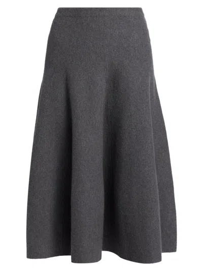 Brandon Maxwell The Miller Wool-felt Midi Skirt In Multi