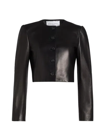 Brandon Maxwell Women's The Ryder Leather Jacket In Brown