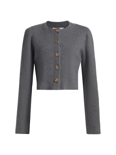 Brandon Maxwell Women's The Ryder Wool Knit Jacket In Gray