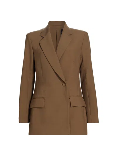 Brandon Maxwell Women's Wool-blend Double-breasted Jacket In Brown