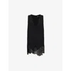Brandon Maxwell Womens  Vienna V-neck Crepe Mini Dress In Black