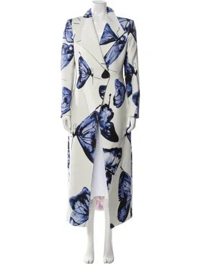 Pre-owned Brandon Maxwell Wool Animal Print Trench Coat In Multi