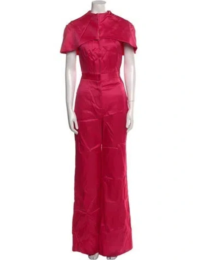 Pre-owned Brandon Maxwell Wool Crew Neck Jumpsuit In Pink