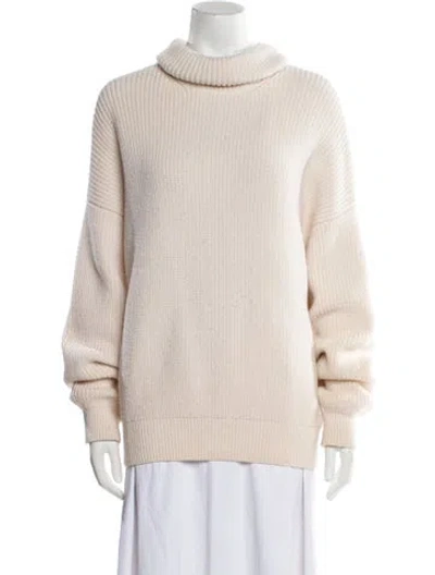 Pre-owned Brandon Maxwell Wool Graphic Print Sweater In Neutral