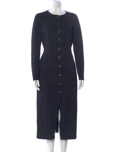 Pre-owned Brandon Maxwell Wool Long Dress In Black