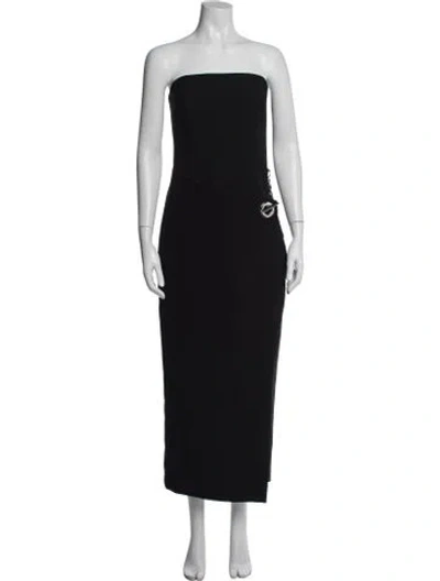 Pre-owned Brandon Maxwell Wool Long Dress In Black
