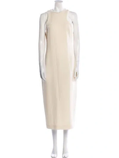 Pre-owned Brandon Maxwell Wool Long Dress In Neutral