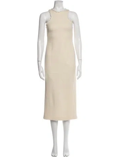 Pre-owned Brandon Maxwell Wool Long Dress In Neutral