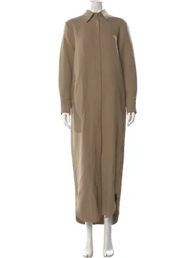 Pre-owned Brandon Maxwell Wool Long Dress In Neutral