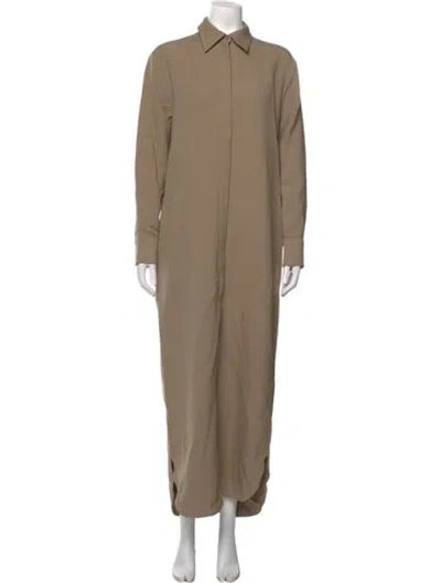 Pre-owned Brandon Maxwell Wool Long Dress In Neutrals